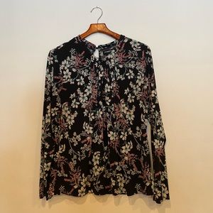 Liz Claiborne Black Floral Blouse XXL